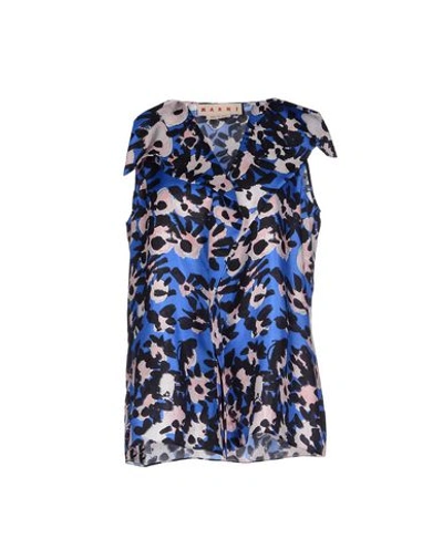 Marni Silk Top In Blue