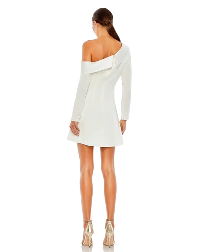 Shop Ieena For Mac Duggal Drop Shoulder Faux Tuxedo Mini Dress In White