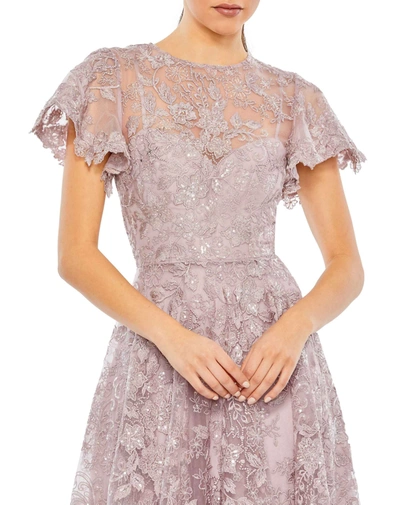 Mac Duggal Sequin Lace A-line Gown In Lilac