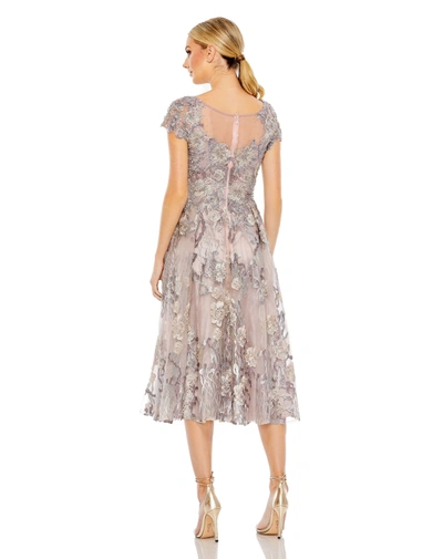 Mac Duggal Womens Beaded Mesh Cocktail And Party Dress In Lilac