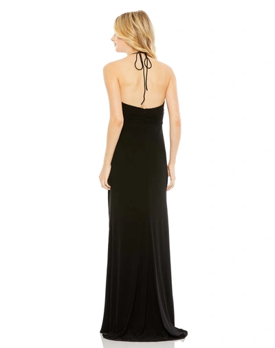 Mac Duggal Ring Cutout Jersey Sheath Gown In Black