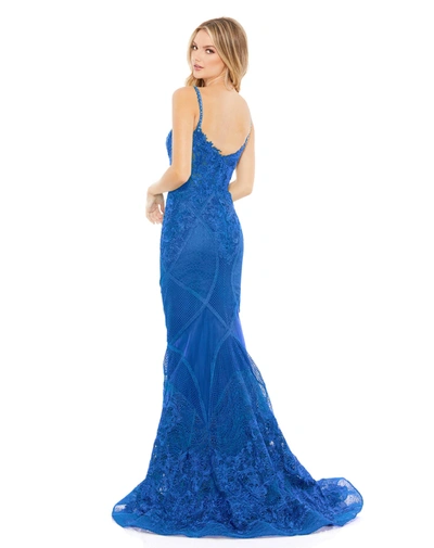 Shop Mac Duggal Lace Mermaid Gown - Final Sale In Royal