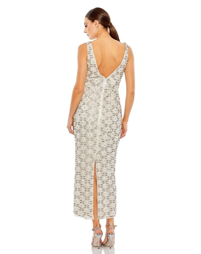 Shop Mac Duggal Fully Beaded Sleeveless Column Dress In Ivory