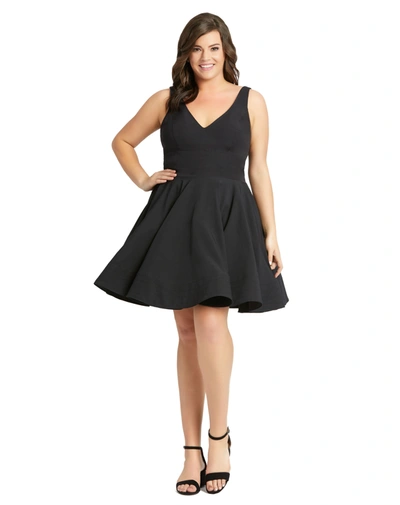 Shop Mac Duggal Sleeveless V Neck Fit & Flare Mini Dress In Black