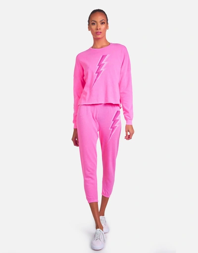 Shop Lauren Moshi X Alana X Pink Lightning Bolt In Neon Pink