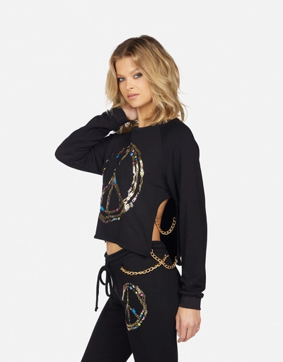 Lauren Moshi Bethany Foil Chain Peace In Black