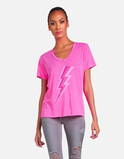 Shop Lauren Moshi X Elara X Pink Lightning Bolt In Neon Pink