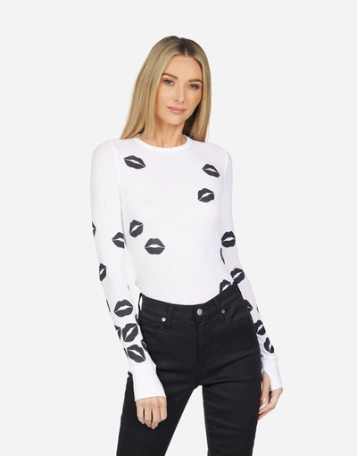 Lauren Moshi Mckinley Scattered Lips In White