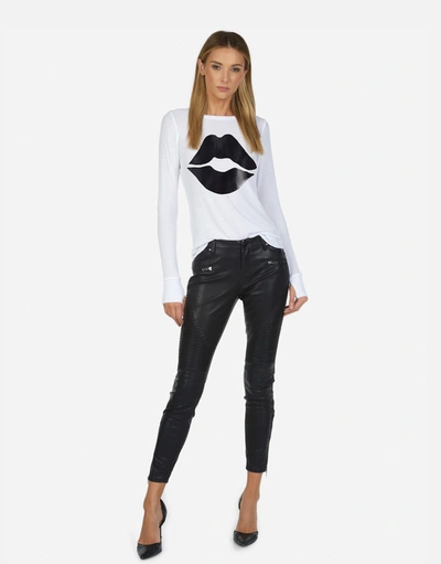Lauren Moshi X Mckinley X Black Foil Lip In White