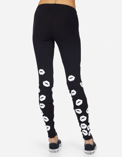 Lauren Moshi Shae White Foil Scattered Lips In Black