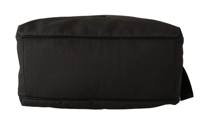 Shop Dolce & Gabbana Black Denim Leather Shoulder Strap Messenger Men's Bag