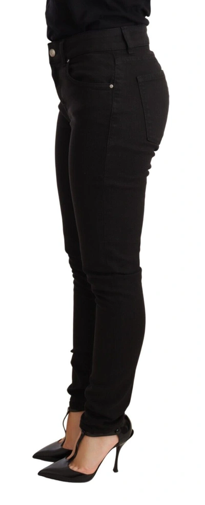 Shop Dolce & Gabbana Black Skinny Slim Denim Cotton Stretch Women's Jeans