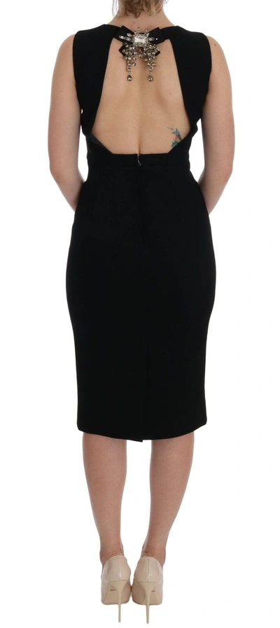 Shop Dolce & Gabbana Black Stretch Crystal Sheath Gown Women's Dress