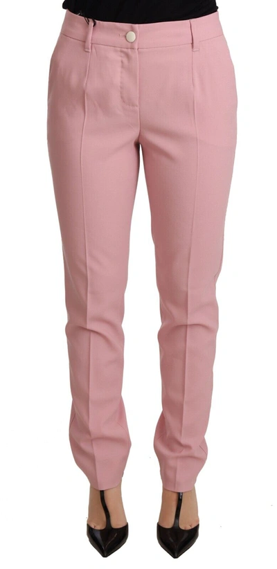 Shop Dolce & Gabbana Pink Women Trouser Virgin Wool Stretch Women's Pants