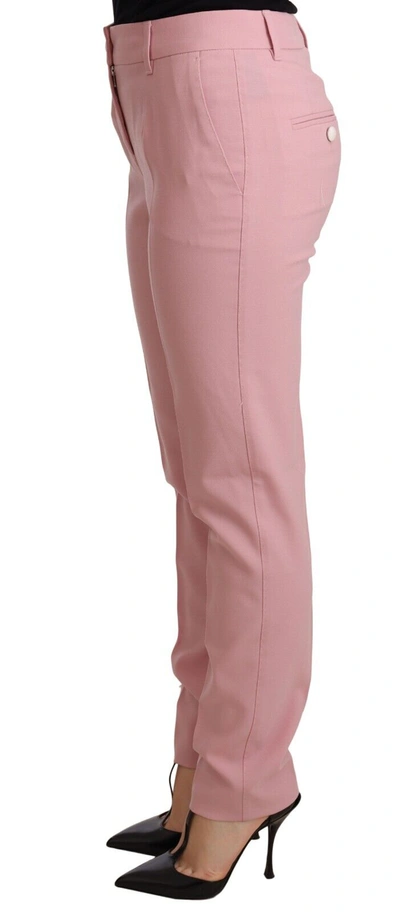 Shop Dolce & Gabbana Pink Women Trouser Virgin Wool Stretch Women's Pants