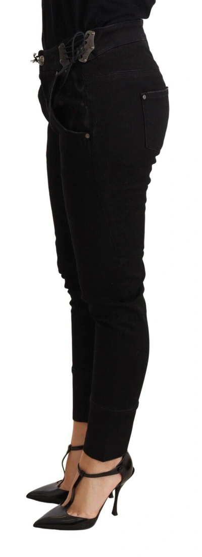 Shop Ermanno Scervino Black Low Waist Skinny Slim Trouser Cotton  Women's Jeans