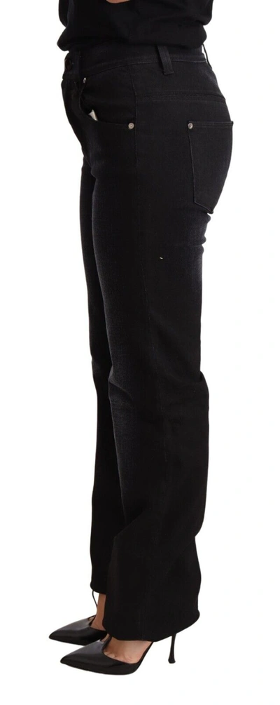 Shop Ermanno Scervino Black Washed Straight Denim Trouser Cotton Women's Jeans