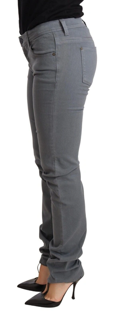 Shop Ermanno Scervino Gray Low Waist Skinny Slim Trouser Cotton Women's Jeans