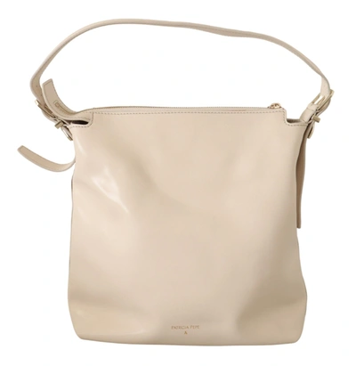 Shop Patrizia Pepe Off White Leather Shoulder Strap Women Women's Handbag