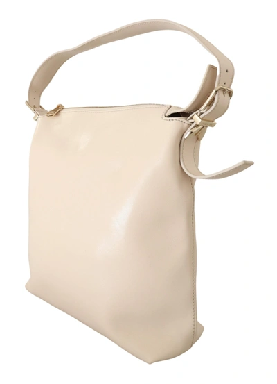 Shop Patrizia Pepe Off White Leather Shoulder Strap Women Women's Handbag