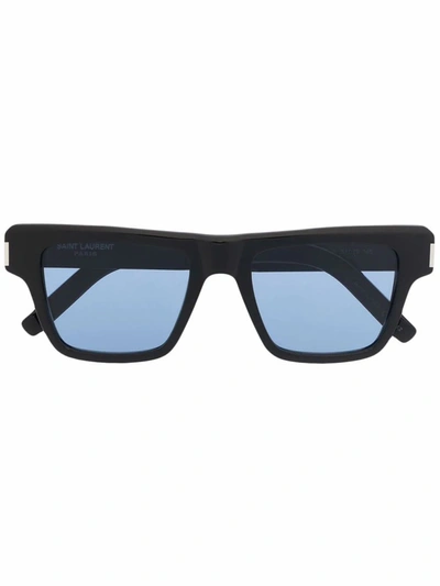 Shop Saint Laurent Men's Black Acetate Sunglasses