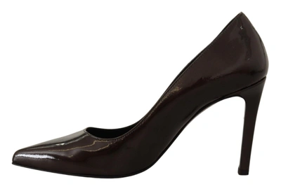 Shop Sofia Brown Patent Leather Stiletto Heels Pumps Women's Shoes