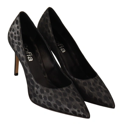Shop Sofia Black Leopard Leather Stiletto High Heels Pumps Women's Shoes