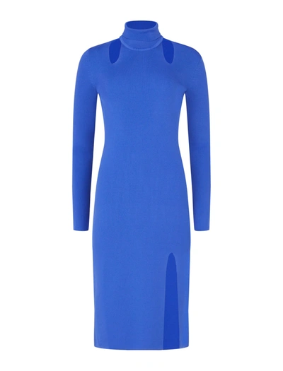 Shop Bcbgmaxazria Agnesia Turtleneck Dress In Lapis Blue