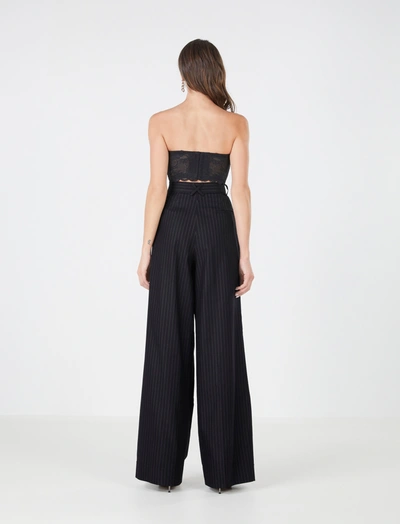 Shop Bcbgmaxazria Aldina Wide-leg Trouser Pant In Black