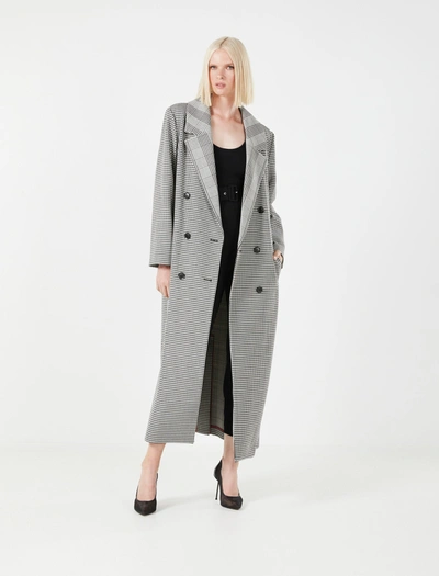 Shop Bcbgmaxazria Oversized Double-breasted Maxi Coat In Double Face Plaid
