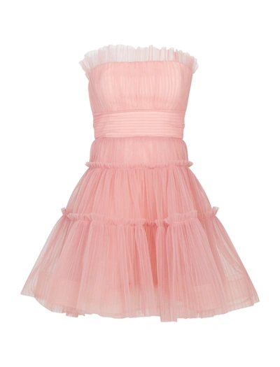 Shop Bcbgmaxazria Seneca Strapless Tulle Mini Dress In Mellow Rose