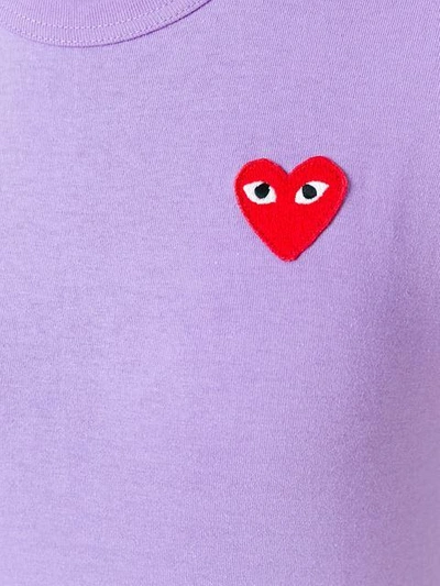 Shop Comme Des Garçons Play Heart Logo T-shirt In Purple