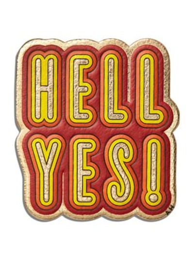 Shop Anya Hindmarch 'hell Yes!' Sticker In Red-yellow