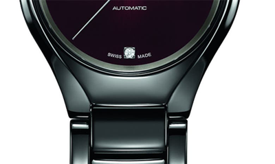 Rado True Automatic Diamond Ceramic Bracelet Watch, 30mm In Red