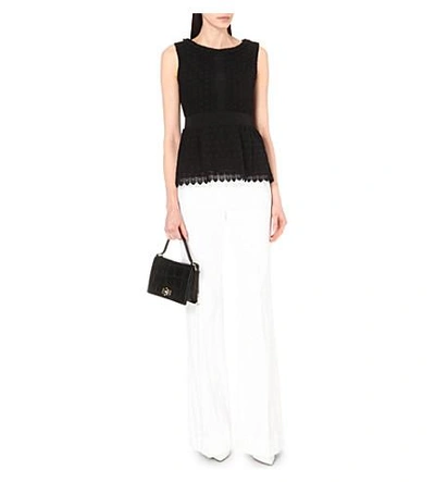 Shop Diane Von Furstenberg Tavita Cosmic Lace Cotton Top In Black