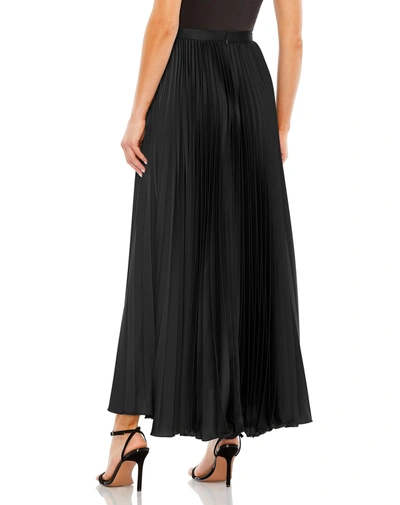 Shop Mac Duggal Pleated Satin Maxi Skirt In Black