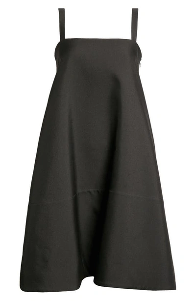 Shop Jil Sander Ruffle Detail Trapeze Dress In Black