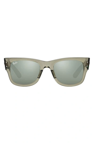 Shop Ray Ban Mega Wayfarer 51mm Rectangular Sunglasses In Transparent Green