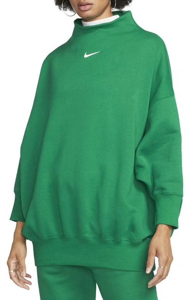 Shop Nike Sportswear Phoenix Fleece Sweatshirt In Malachite/ Sail