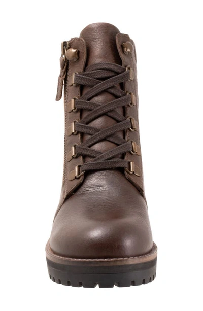 Softwalk Everett Lace-up Boot In Dark Brown Tumbled Leather