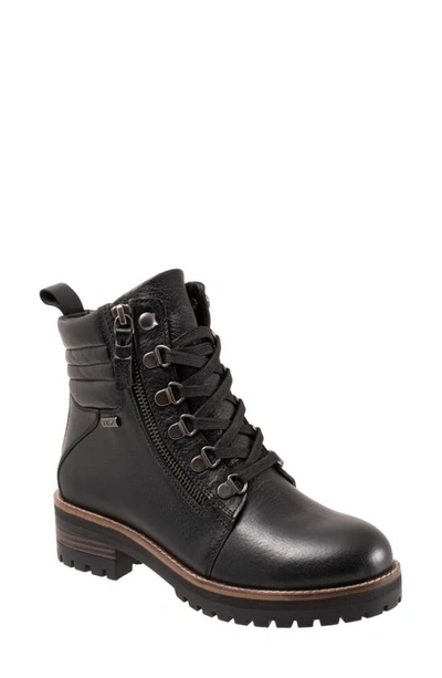 Softwalk Everett Lace-up Boot In Black Tumbled Leather