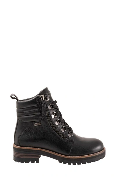 Softwalk Everett Lace-up Boot In Black Tumbled Leather