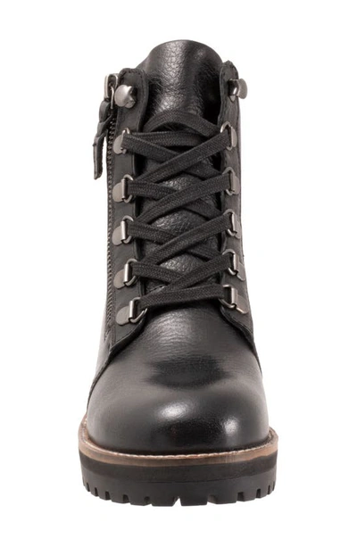 Softwalk Everett Lace-up Boot In Black Tumbled Leather