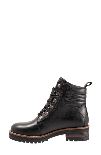 Softwalk Everett Lace-up Boot In Black Tumbled Leather