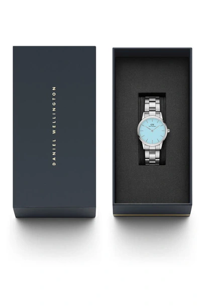 Shop Daniel Wellington Iconic Link Bracelet Watch, 28mm In Silver/blue