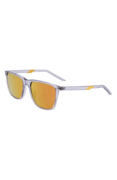 Shop Nike State 55mm Mirrored Square Sunglasses In Wolf Grey/ Orange Mirror