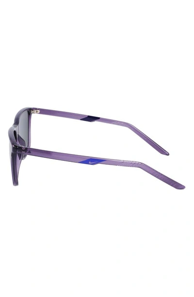 Shop Nike State 55mm Mirrored Square Sunglasses In Canyon Purple/ Violet Mirror