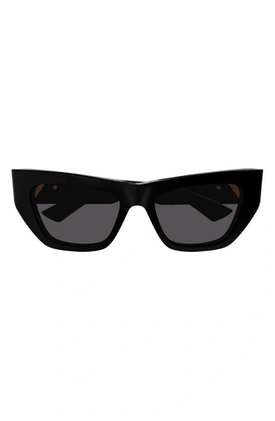 Shop Bottega Veneta 52mm Cat Eye Sunglasses In Black