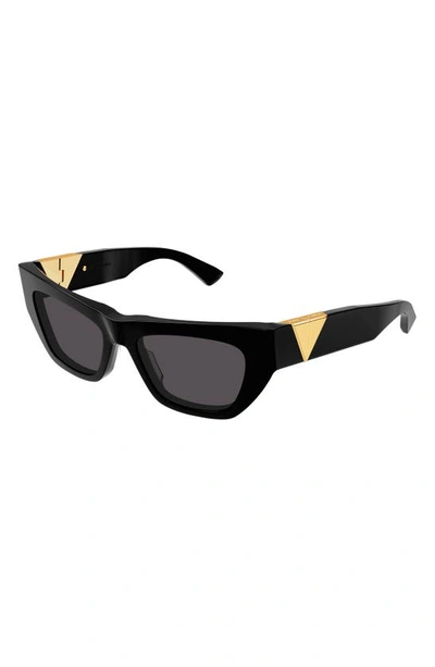 Shop Bottega Veneta 52mm Cat Eye Sunglasses In Black
