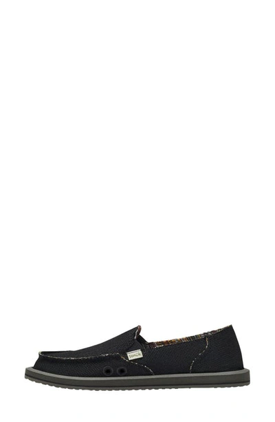 Shop Sanuk Donna Slip-on Sneaker In Black